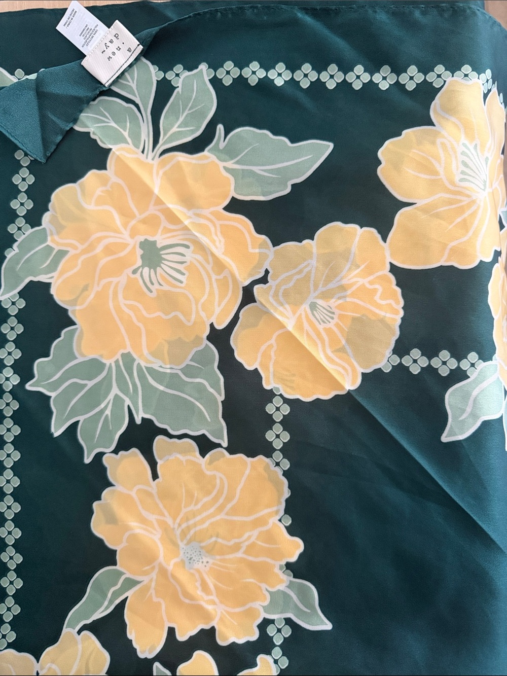 Green Floral Scarf/hanky